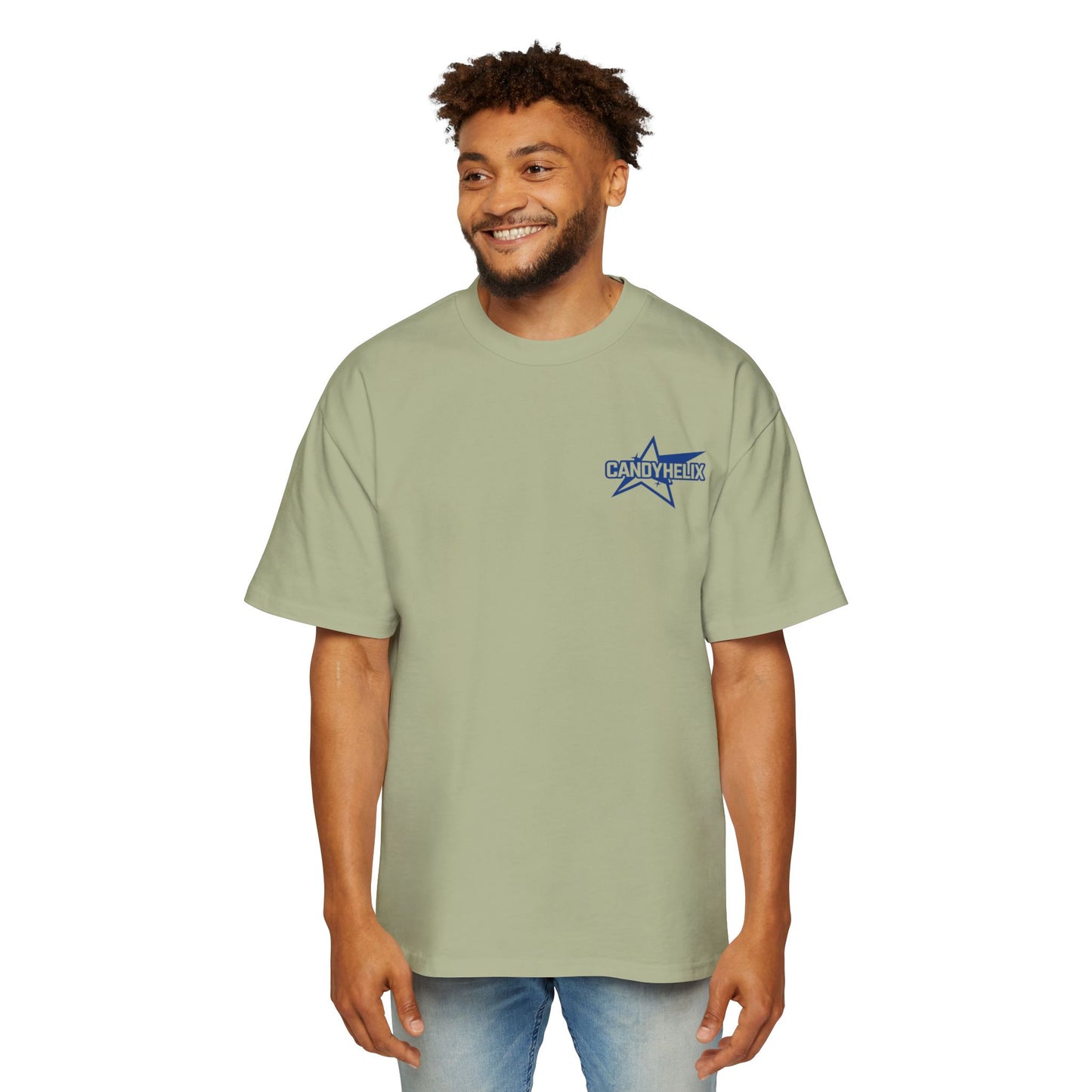 Candy Helix Brand Men's Heavy Oversized Tee, Casual Streetwear, Graphic Tee for Men, Gift for Him, Summer Fashion, Trendy Top