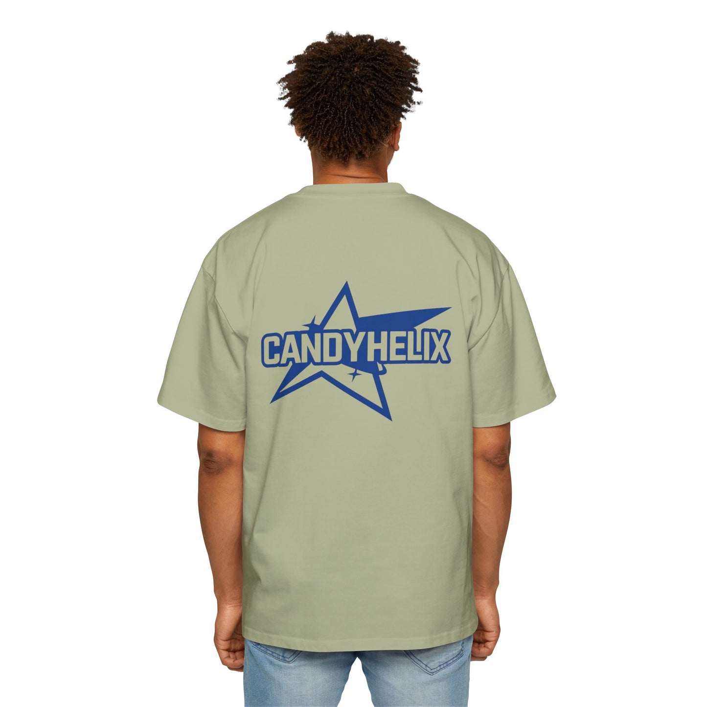 Candy Helix Brand Men's Heavy Oversized Tee, Casual Streetwear, Graphic Tee for Men, Gift for Him, Summer Fashion, Trendy Top