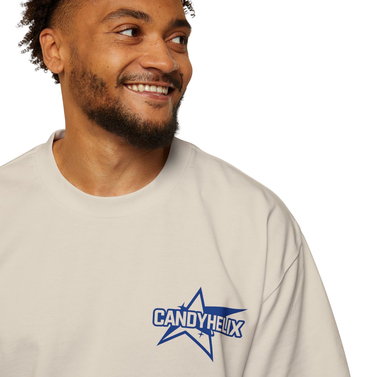 Candy Helix Brand Men's Heavy Oversized Tee, Casual Streetwear, Graphic Tee for Men, Gift for Him, Summer Fashion, Trendy Top