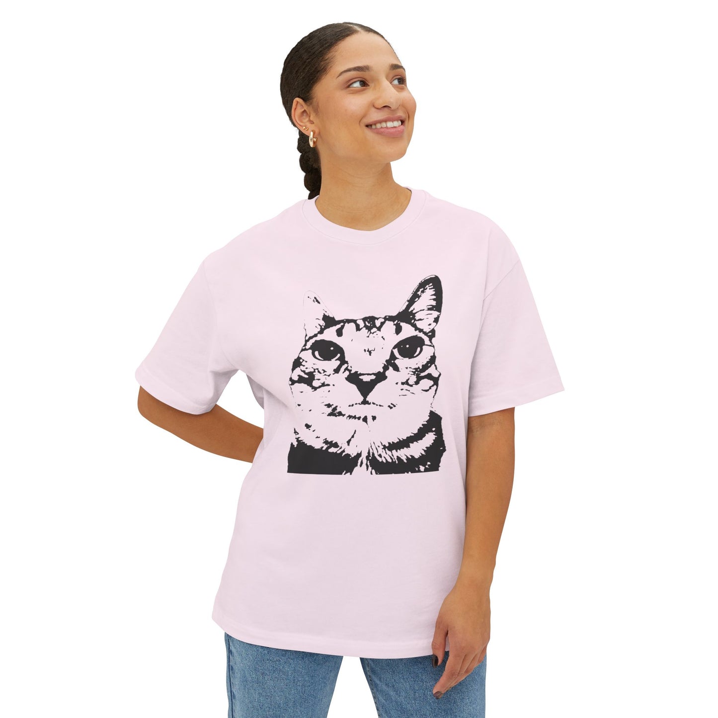 Cat Lover Unisex Oversized Boxy Tee, Cute Cat Graphic Shirt, Funny Cat Apparel, Gifts for Cat Owners, Casual Wear, Meme Funny Teen Brainrot