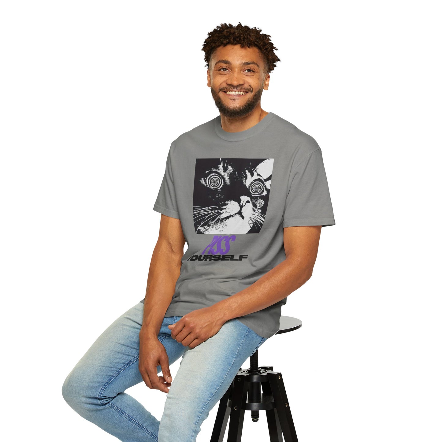 Funny Cat T-Shirt, Unisex Tee, Quirky Gift for Cat Lovers, Humorous Apparel for Friends, Perfect for Birthdays and Everyday Wear, Meme Cat, Piss Yourself, PG-13