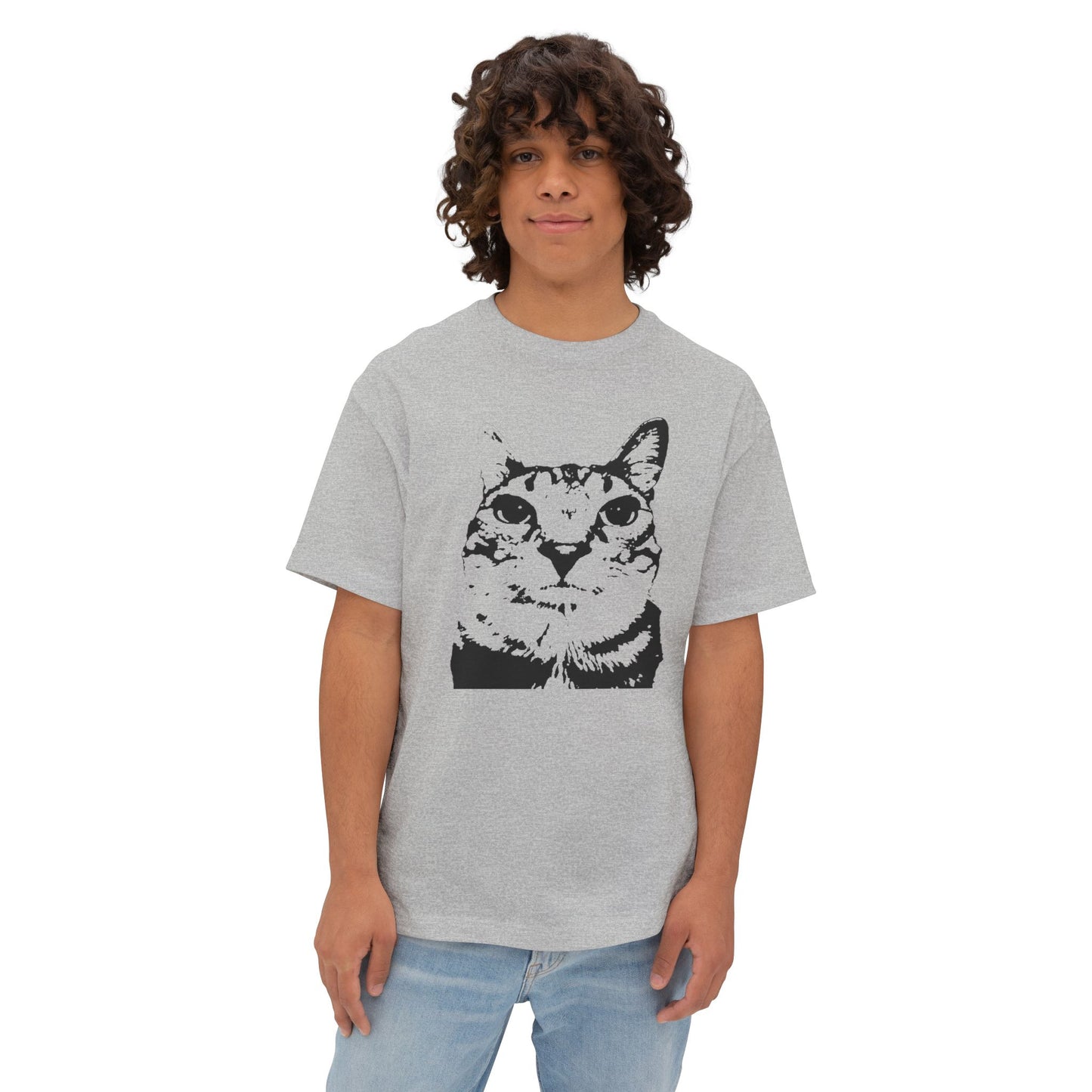 Cat Lover Unisex Oversized Boxy Tee, Cute Cat Graphic Shirt, Funny Cat Apparel, Gifts for Cat Owners, Casual Wear, Meme Funny Teen Brainrot