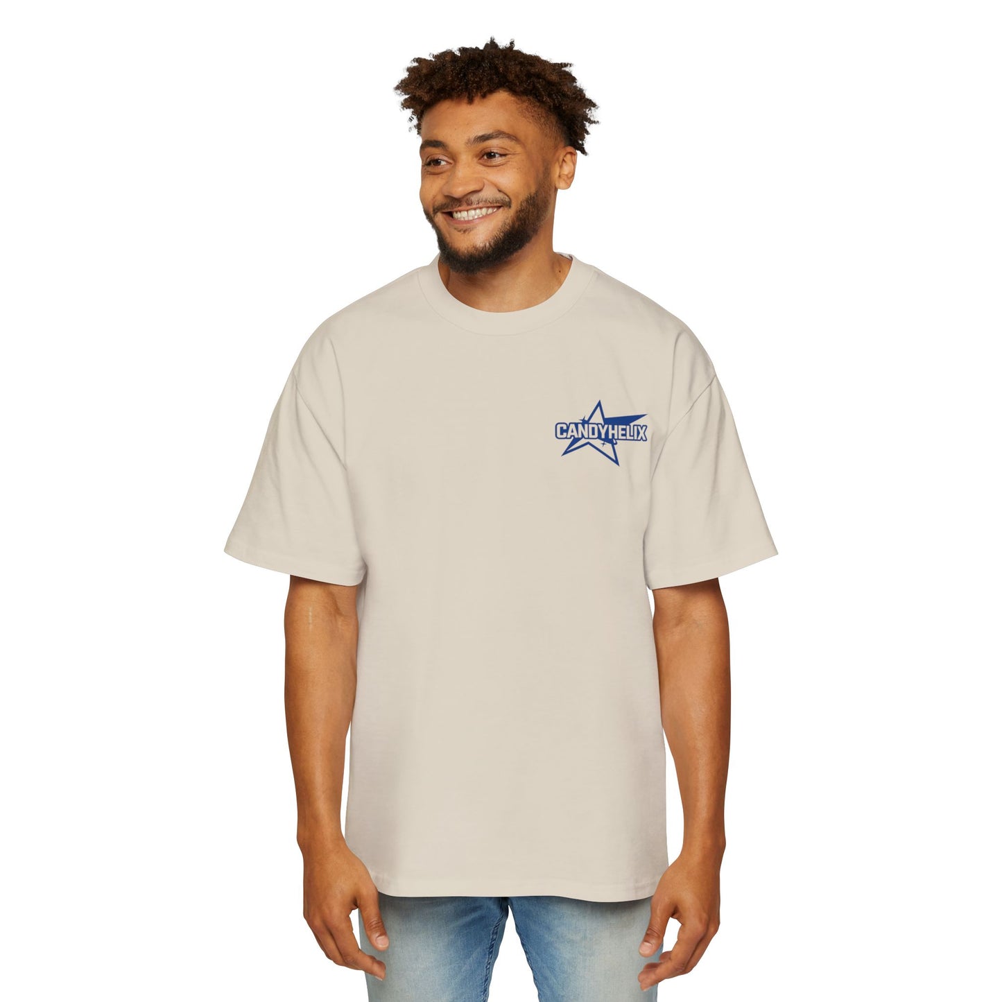 Candy Helix Brand Men's Heavy Oversized Tee, Casual Streetwear, Graphic Tee for Men, Gift for Him, Summer Fashion, Trendy Top