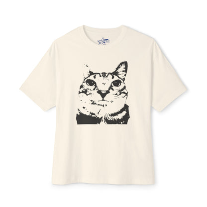 Cat Lover Unisex Oversized Boxy Tee, Cute Cat Graphic Shirt, Funny Cat Apparel, Gifts for Cat Owners, Casual Wear, Meme Funny Teen Brainrot